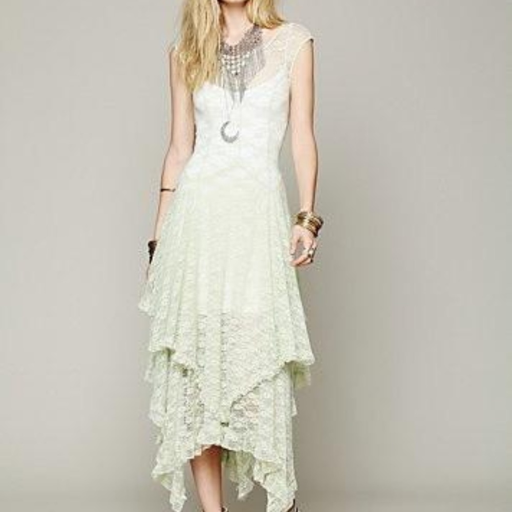 Free People Court Lace dress WITH matching slip XS